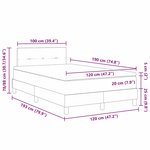vidaXL Lit boxspring avec matelas Bleu foncé 120 x 190 cm tissu