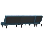 vidaXL Canapé-lit en forme de L bleu 255x140x70 cm velours