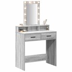 vidaXL Table de Toilette Gris 79 x 41 x 140 cm Bois d'ingénierie