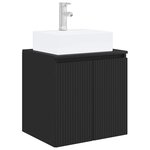 vidaXL Vanité de lavabo mural Noir 49 5 x 41 x 62 5 cm