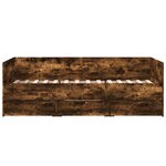 vidaXL Lit de jour avec tiroirs sans matelas chêne fumé 90x190 cm