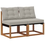 vidaXL 2 pc Canapé du milieu extérieur Naturel