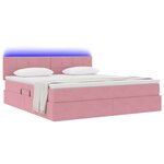 vidaXL Lit avec rangement et LED avec LED Rose 180 x 200 cm Velours