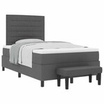 vidaXL Lit à ressorts avec tête de lit Gris foncé 120 x 190 cm tissu