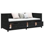 vidaXL Lit de jour sans matelas noir 90x190 cm bois de pin massif