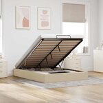 vidaXL Cadre de lit ottoman sans matelas crème 140x200 cm tissu