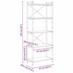 vidaXL Bibliothèque Chêne fumé 60 x 30 x 153 cm Bois d'ingénierie