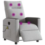 vidaXL Fauteuil de massage inclinable électrique gris nuage tissu