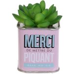 Plantes artificielles dans pots carrés en métal fantaisies (lot de 4)