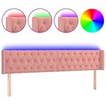 vidaXL Tête de lit à LED Rose 183x16x78/88 cm Velours