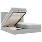 vidaXL Cadre de lit ottoman avec matelas gris clair 200x200 cm velours