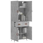 vidaXL Buffet haut Gris béton 69 5x34x180 cm Bois d'ingénierie