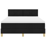 vidaXL Lit à ressorts noir 160x200 cm en tissu avec matelas
