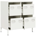 vidaXL Buffet blanc 68x39x73 5 cm acier laminé à froid