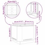 vidaXL Foyer sans fumée Noir 58 x 58 x 51 cm Acier laminé à froid