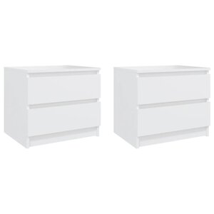 vidaXL Tables de chevet 2 Pièces Blanc 50x39x43 5 cm Aggloméré