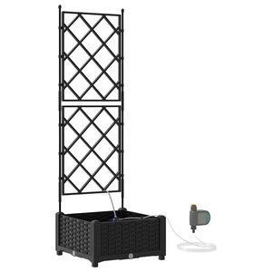 vidaXL Cache-pot de jardin Noir 40 x 40 x 126 cm Acier