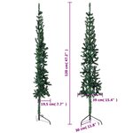 vidaXL Demi sapin de Noël artificiel mince avec support Vert 120 cm