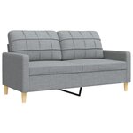 vidaXL Ensemble de canapés 4 Pièces avec repose-pied gris clair tissu
