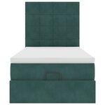 vidaXL Cadre de lit ottoman avec matelas vert foncé 90x200 cm velours