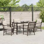 vidaXL Ensemble de salle à manger pour jardin 5 Pièces Marron Poly rotin