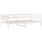 vidaXL Lit de jour et tiroirs sans matelas blanc 90x190 cm bois massif