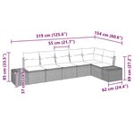vidaXL Set de canapé de jardin 6 pièces avec coussins gris clair en poly rotin.