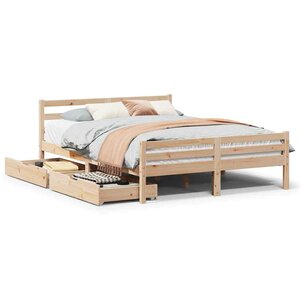 vidaXL Cadre de lit sans matelas 140x190 cm bois de pin massif