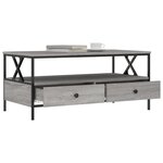 vidaXL Table basse sonoma gris 100x51x45 cm bois d'ingénierie