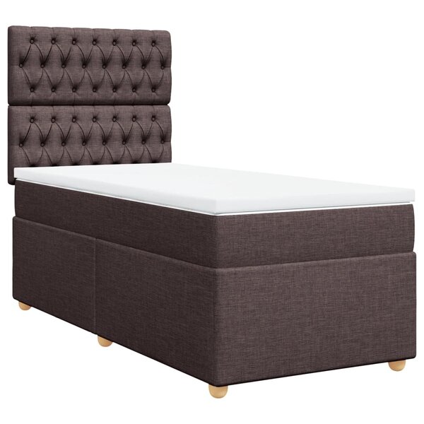 vidaXL Sommier à lattes de lit avec matelas Marron foncé 90x190 cm