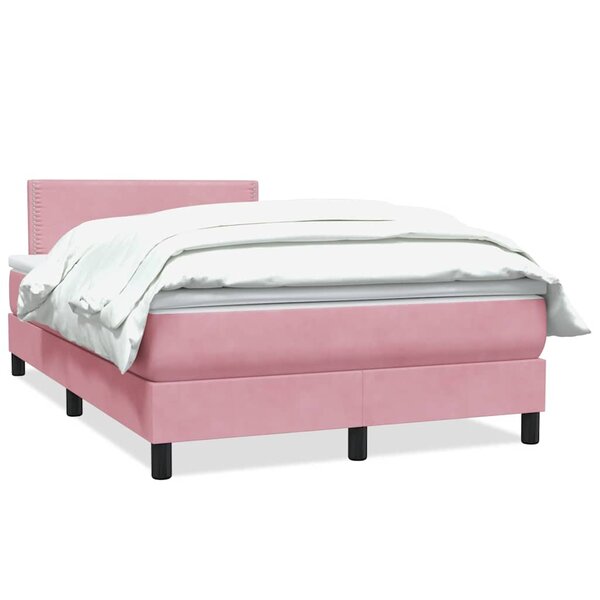 vidaXL Sommier à lattes de lit avec matelas rose 120x220 cm velours