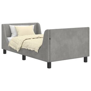 vidaXL Cadre de lit pour enfants avec tête de lit Gris clair