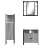 vidaXL Ensemble d'armoires de salle de bain 3 Pièces sonoma gris