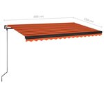 vidaXL Auvent manuel rétractable 400x350 cm Orange et marron