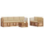 vidaXL Ensemble de canapés d'extérieur 7 Pièces Naturel et Beige