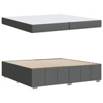 vidaXL Cadre de lit avec matelas Gris foncé 200 x 200 cm tissu