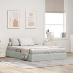 vidaXL Cadre de lit ottoman Gris clair 140 x 190 cm Velours