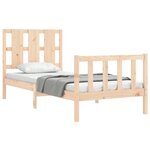 vidaXL Cadre de lit avec tête de lit 90x190 cm bois massif