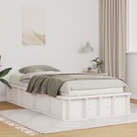 vidaXL Cadre de lit avec stockage Blanc 90 x 200 cm Bois composite
