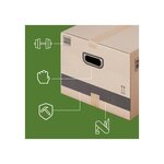 Pack and Move - Lot 60 cartons déménagement M - 60 x 40 x 30 cm - Poignées renforcées - 3 adhésifs offerts