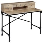 vidaXL Bureau Bois de manguier massif et acier 110 x 50 x 96 cm