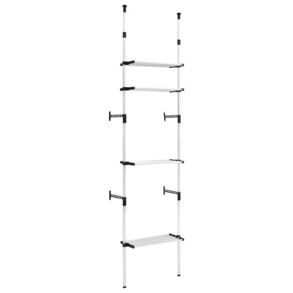 vidaXL Système de garde-robe télescopique avec étagères Aluminium