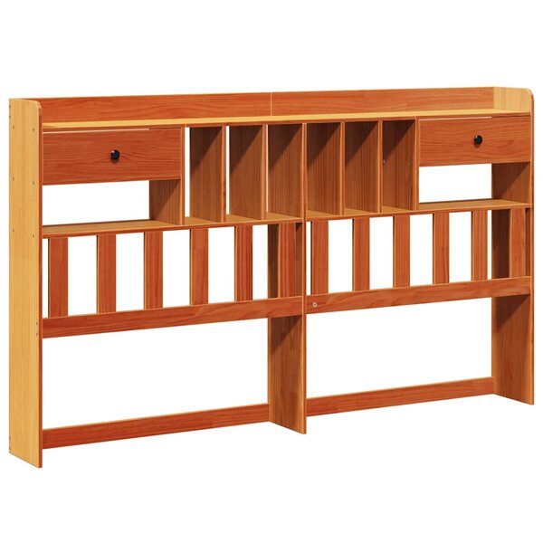 vidaXL Tête de lit avec rangement cire marron 200cm bois massif de pin