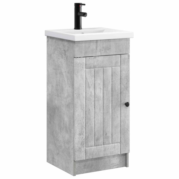 vidaXL Meuble de salle de bain avec évier Gris béton 42 x 40 x 84 5 cm