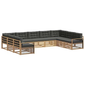 vidaXL Ensemble de canapés d'extérieur 9 pc Blanc et anthracite