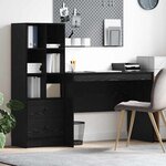 vidaXL Bureau avec rangement 2 Pièces Chêne noir 100 x 50 x 76 cm