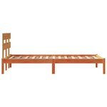 vidaXL Cadre de lit avec tête de lit marron ciré 90x190 cm en bois massif de pin