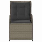 vidaXL Banc de jardin avec coussin 2 Pièces Gris Poly rotin
