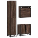 vidaXL Ensemble de meubles de salle de bain 3 Pièces Chêne marron