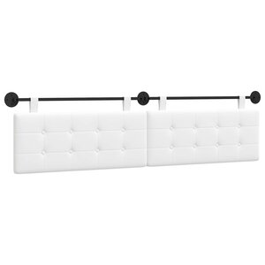 vidaXL Tête de lit suspendue Blanc tissu